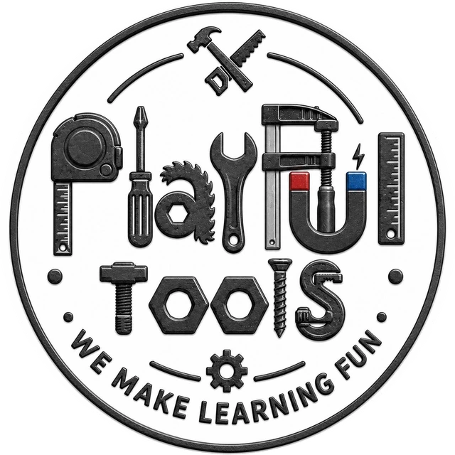 Playful Tools logo: tools forming the words Playful Tools, with the tagline We Make Learning Fun